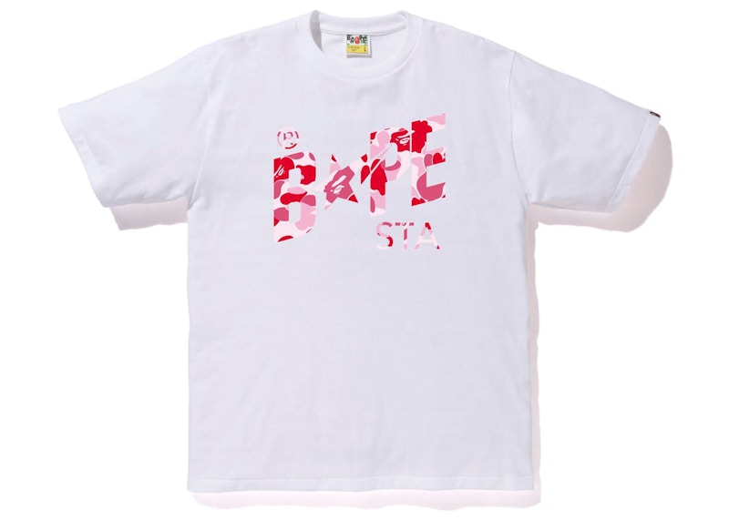 BAPE ABC Camo Bape Sta Logo Tee White Pink Men's - SS23 - US