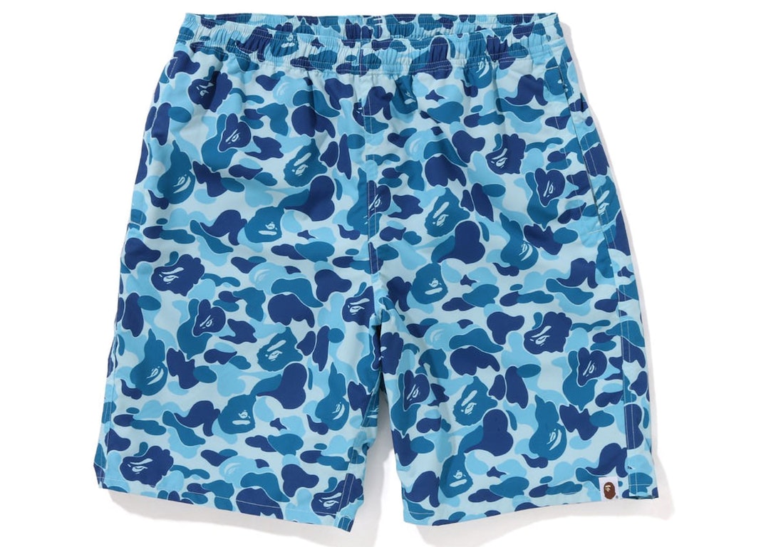 Pre-owned Bape Abc Camo Beach Shorts (ss23) Blue