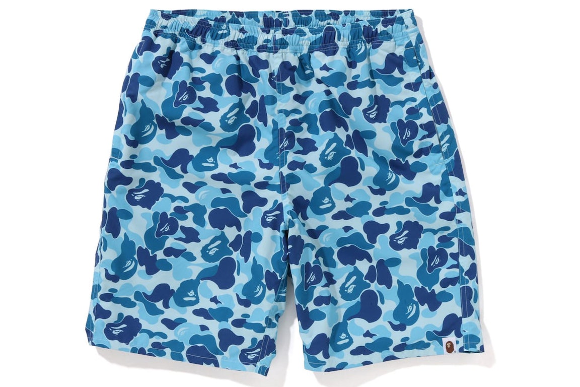Pre-owned Bape Abc Camo Beach Shorts (ss23) Blue