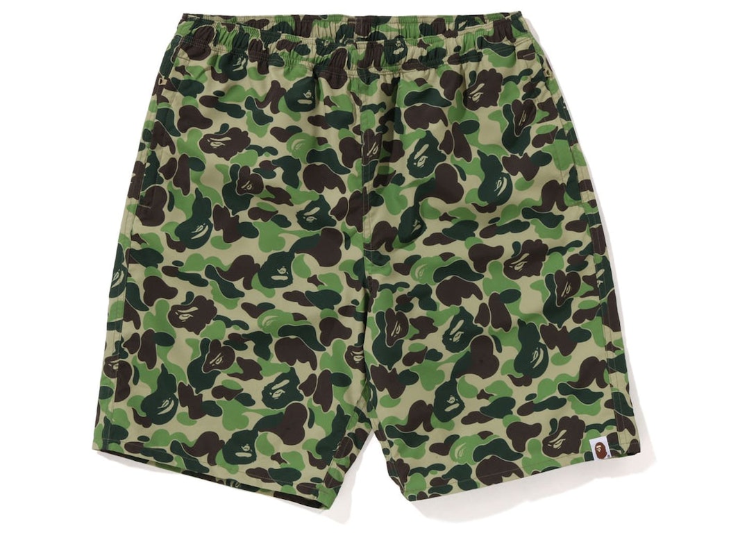 Pre-owned Bape Abc Camo Beach Shorts (ss23) Green
