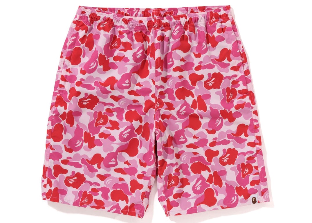 Pre-owned Bape Abc Camo Beach Shorts (ss23) Pink