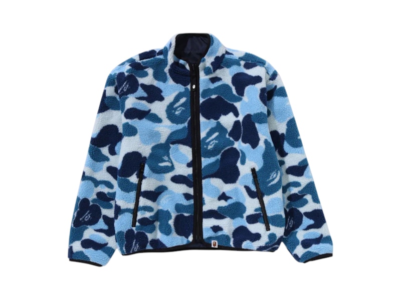 Pre-owned Bape Men's  Abc Camo Boa Ripstop Reversible Jacket In Blue