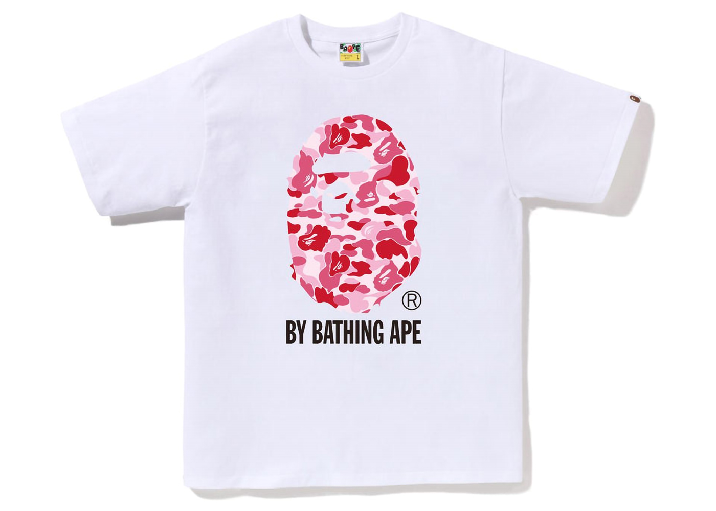 ベイプ ABC カモ バイ ア ベイジング エイプ Tシャツ ホワイト/ピンク