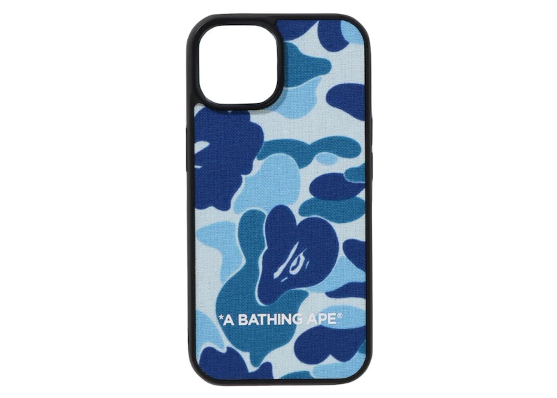 Pre-owned Bape Men's Abc Camo Cloth Fabric Iphone 15 Case In Blue