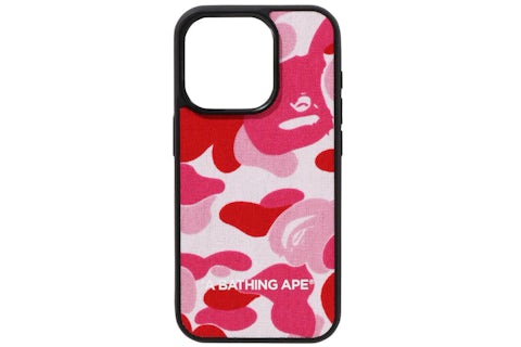 BAPE ABC Camo Cloth Fabric iPhone 15 Pro Case Pink Men's FW24