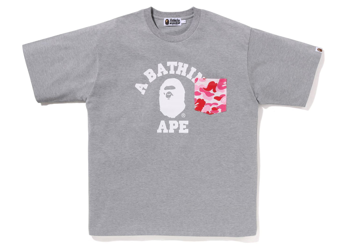 BAPE ABC Camo College Pocket Relaxed Tee (SS23) Grey Men's - SS23 - US