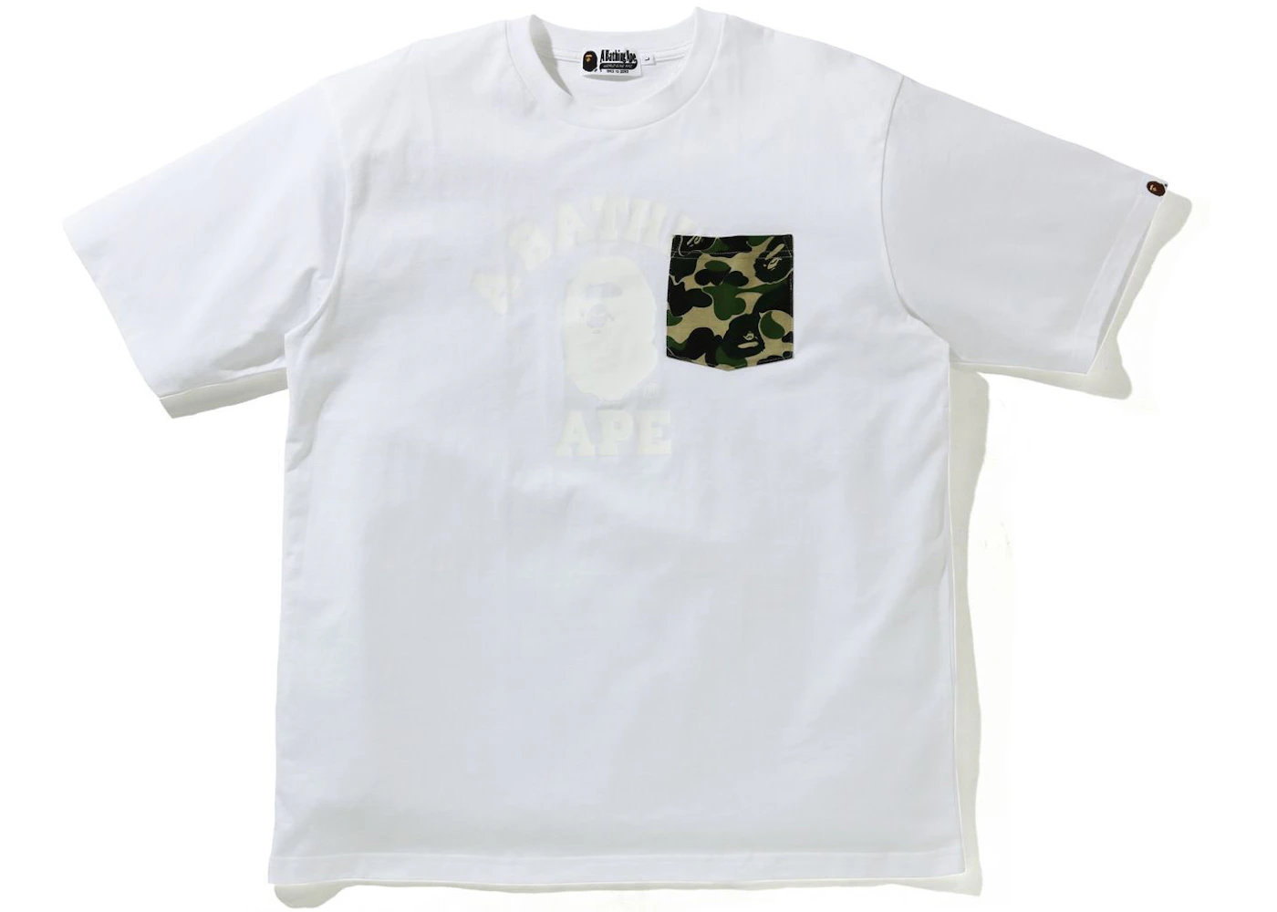 BAPE ABC Camo College Relaxed Fit Pocket Tee White Men's - SS21 - US