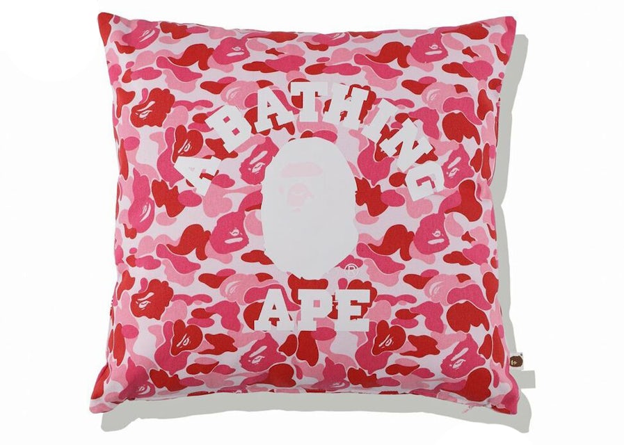 Bape ABC Camo College Square Cushion Pink