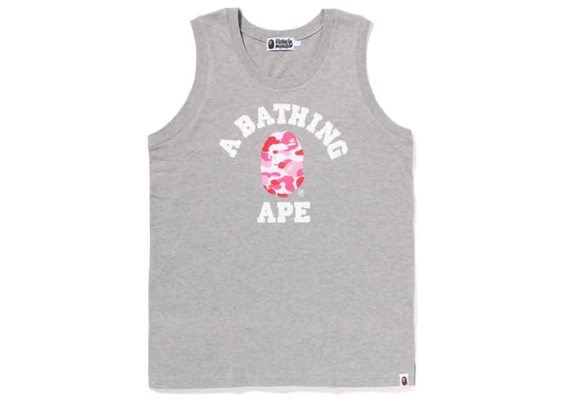 BAPE ABC Camo College Tank Top Grey Pink