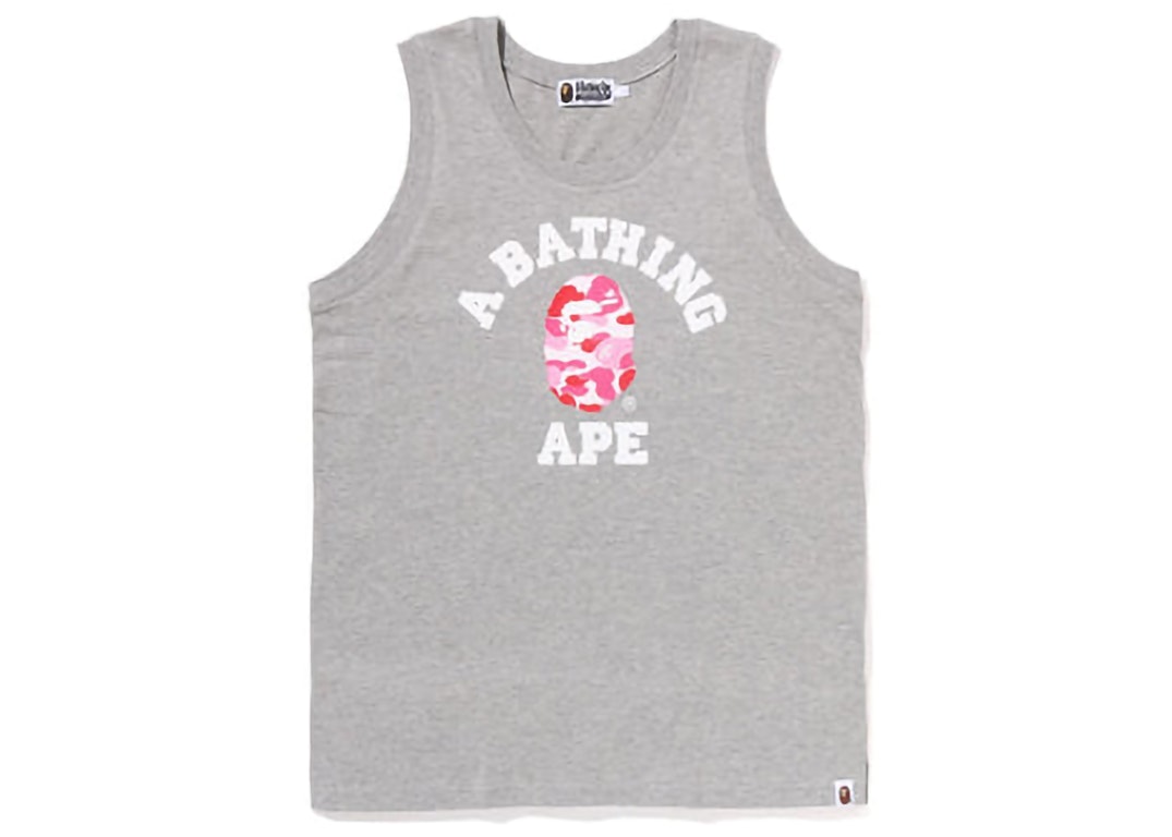 Pre-owned Bape Abc Camo College Tank Top Grey Pink