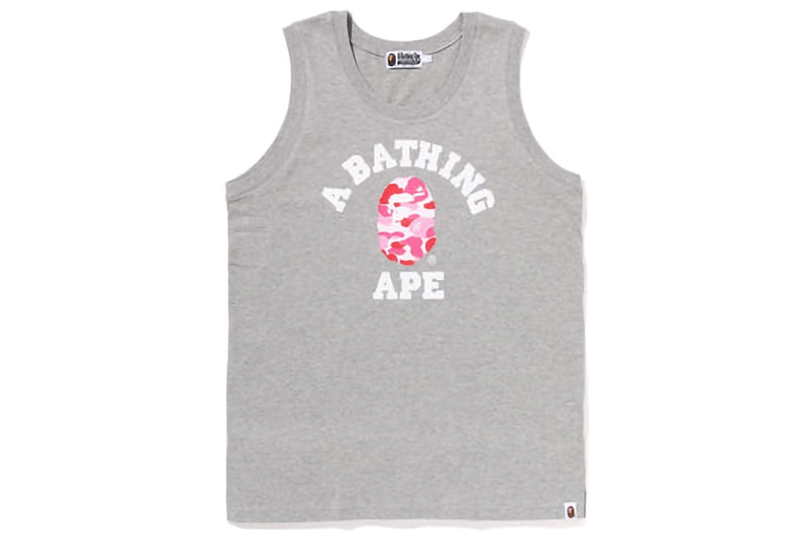 Pre-owned Bape Abc Camo College Tank Top Grey Pink