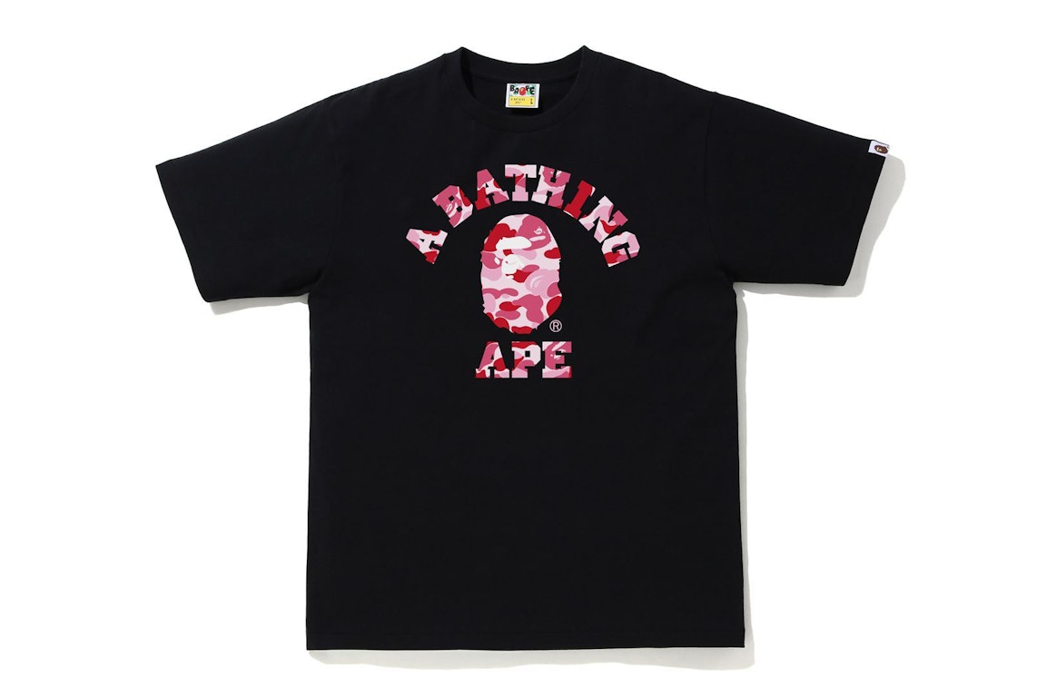 Pre-owned Bape Abc Camo College Tee (ss21) Black/pink