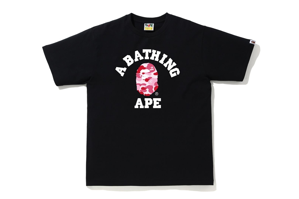 pink bathing ape t shirt