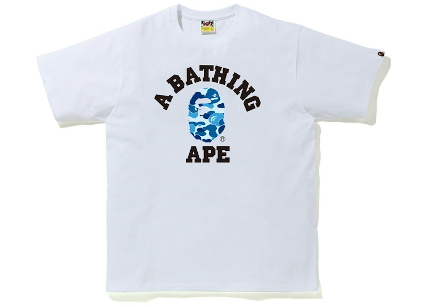 Bape Abc Camo College Tee White Blue Ss Bape Abc Camo College Tee White Blue Ss