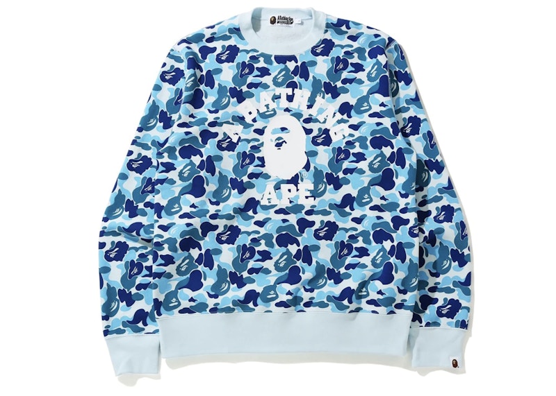 BAPE ABC Camo College Wide Crewneck Blue Men's - FW20 - US