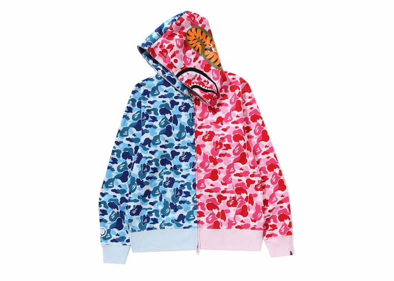 BAPE ABC Camo Crazy Shark Full Zip Hoodie Blue/Pink Men's - SS24 - US