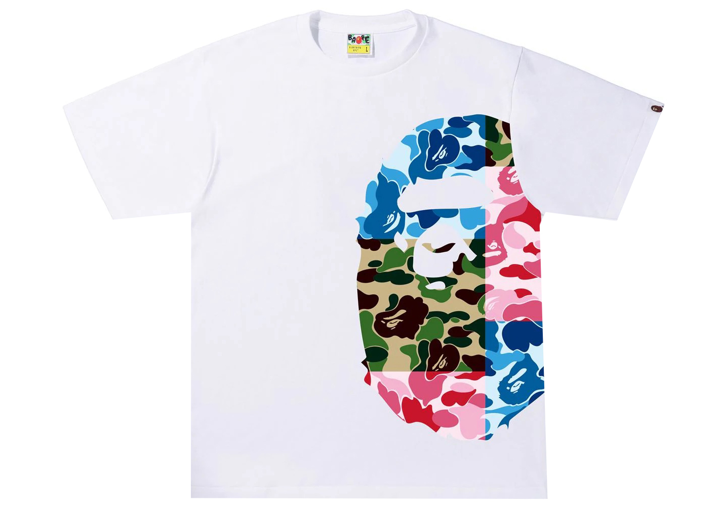 9,266円【美品】BAPE ABC カモ　クレイジーサイド　ビッグエイプヘッド　Tシャツ