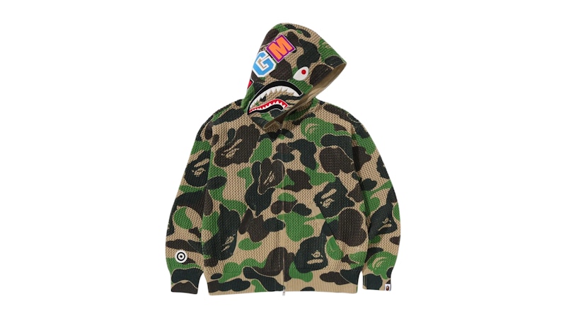 トップス BAPE CROCHET RELAXED SHARKFULL ZIPHOODIE A BATHING APE® Color Camo Crochet Relaxed Fit Shark Full Zip