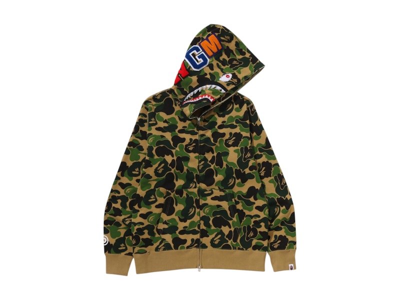 BAPE ABC Camo Crystal Stone Shark Full Zip Hoodie Green