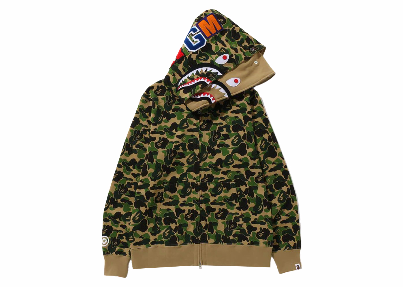 BAPE ABC Camo Double Shark Full Zip Hoodie (FW23) Green