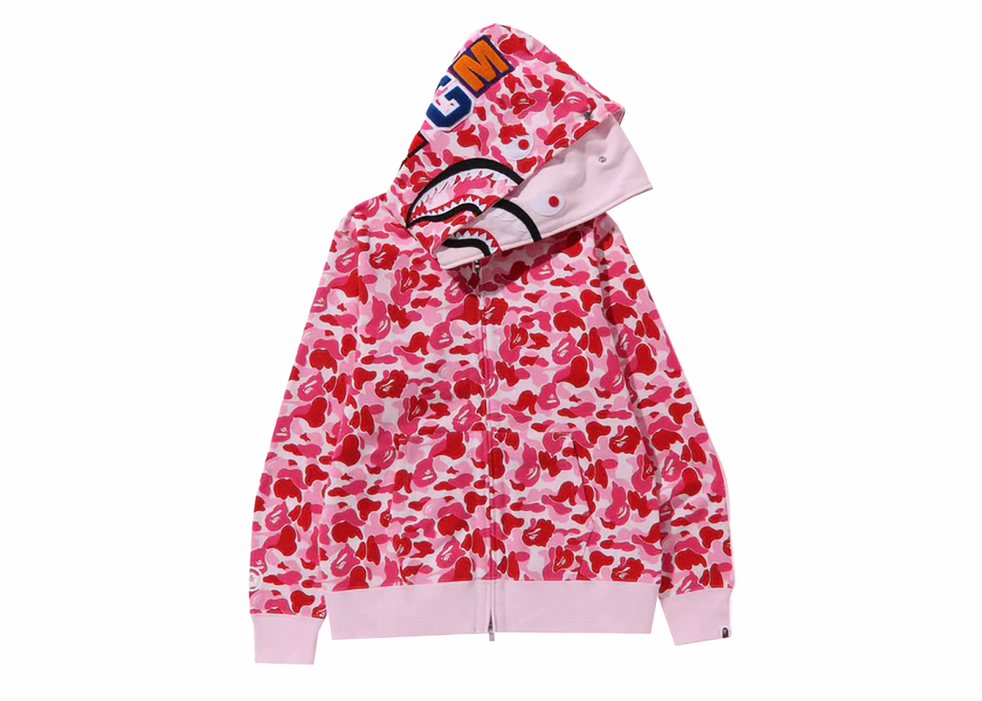 BAPE ABC Camo Double Shark Full Zip Hoodie FW23 Pink Men s