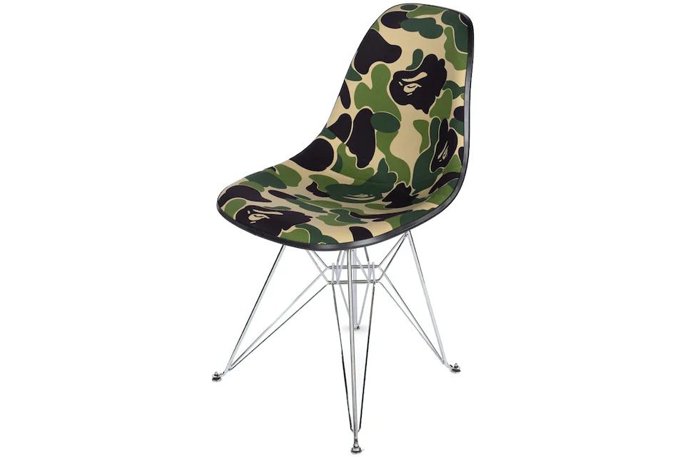 BAPE ABC Camo Fabric Modernica Fiber Shell Chair Green