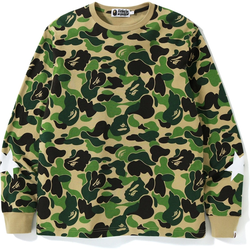 BAPE ABC Camo L/S Tee Green Men's - FW19 - US