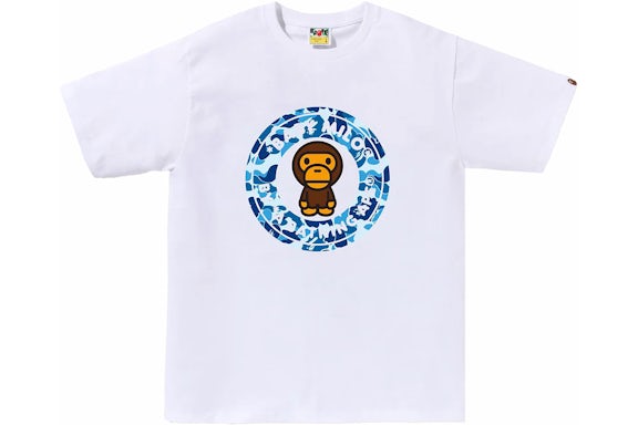 BAPE ABC Camuflaje Milo Busy Works Camiseta Blanco/Azul