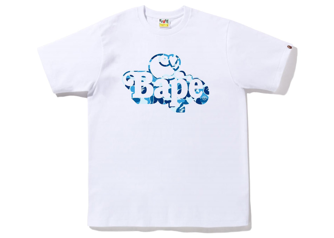 BAPE ABC Camo Milo on Bape Tee White Blue Men's - SS22/SS23 - US