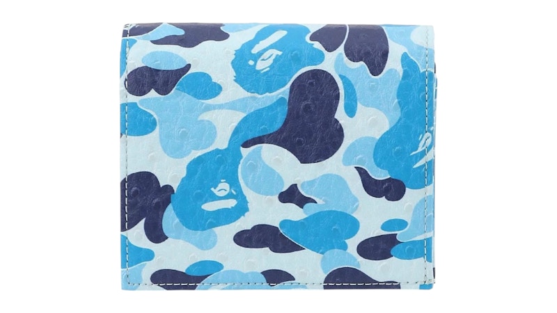 Pre-owned Bape Abc Camo Mini Wallet (2025) In Blue