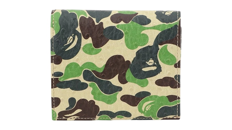 Pre-owned Bape Abc Camo Mini Wallet (2025) In Green