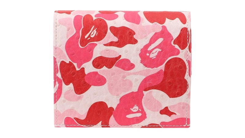 Pre-owned Bape Abc Camo Mini Wallet (2025) In Pink