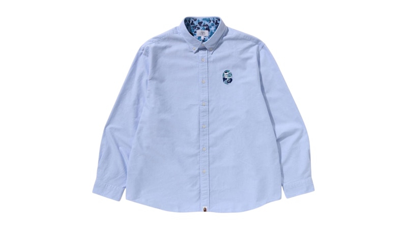 Pre-owned Bape Men's Abc Camo One Point Relaxed Fit Shirt In Sax In Sand
