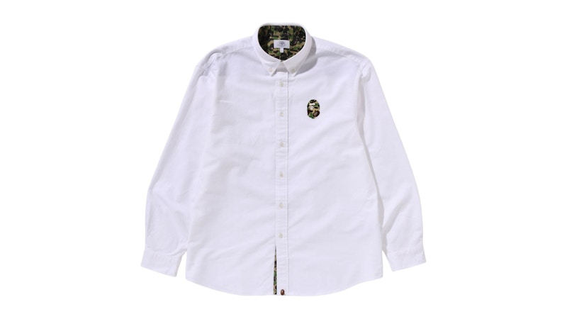 Pre-owned Bape Men's Abc Camo One Point Relaxed Fit Shirt In White