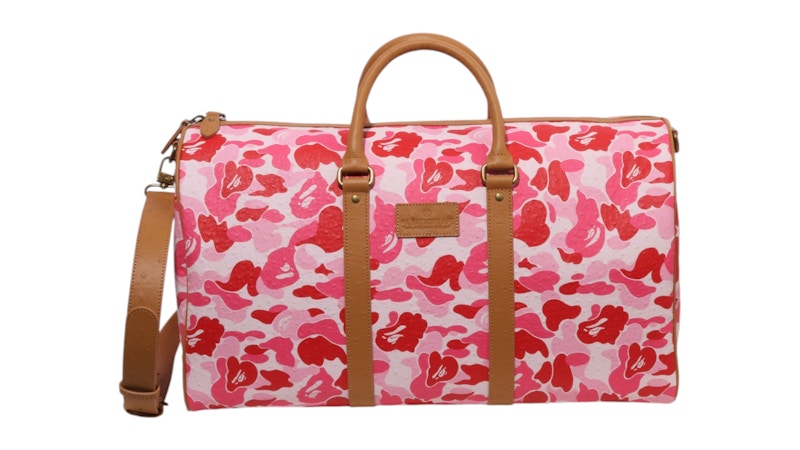 バッグ Bape ABC CAMO PU OSTRICH BOSTON BAG BAPE ABC Camo PU Ostrich Boston Bag Carmine Rose - FW25 - US