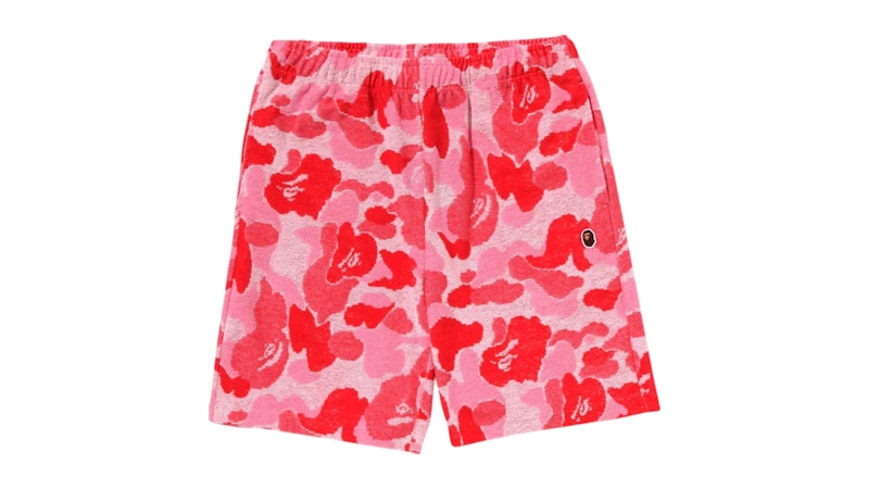 BAPE ABC Camo Pile One Point Sweat Shorts Pink Men's - SS25 - US