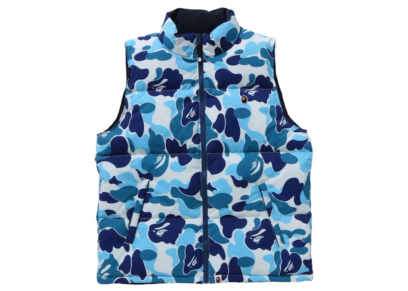 A・BATHING APE】BLUE CAMO DOWN VEST 00s-