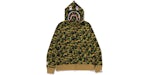 BAPE ABC Camo Separate Shark Full Zip Hoodie Green