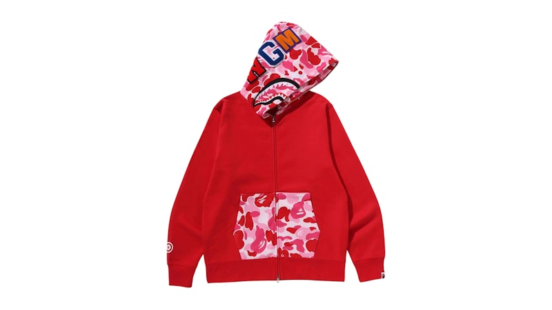 BAPE ABC Camo Shark Full Zip Hoodie Red Men's - SS26 - US