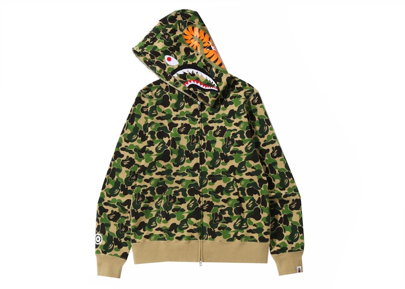 BAPE ABC Camo Shark Full Zip Hoodie Green Men's - Multiple - US