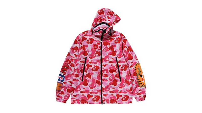 Men's BAPE ABC Camo Shark Hoodie Jacket (SS26) in Pink