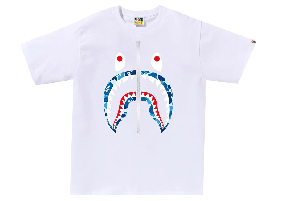 BAPE ABC Camo Shark Tee White/Pink Men's - SS20 - US