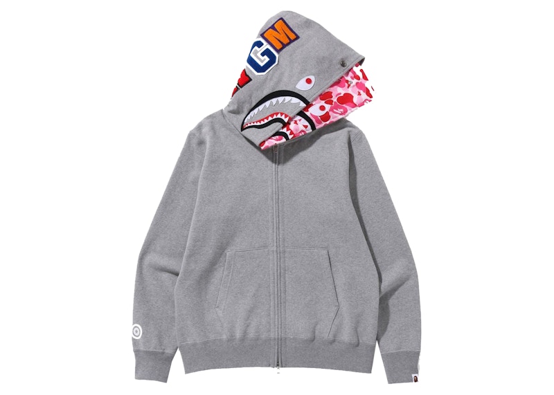 BAPE ABC Camo Shark Wide Fit Full Zip Double Hoodie Gray