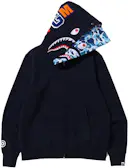 BAPE ABC Camo Shark Wide Fit Full Zip Double Hoodie Navy - FW21 Men's - US