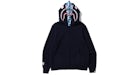 BAPE ABC Camo Shark Wide Fit Full Zip Double Hoodie Navy