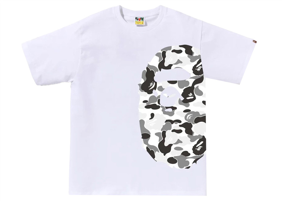 BAPE ABC Camo Side Big Ape Head Tee White/Grey Men's - SS23 - US