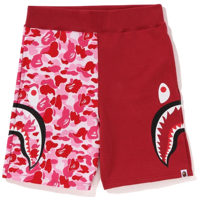 Buy BAPE Camo Shark Sweat Shorts 'Red' - 1D80 153 006 RED - Red