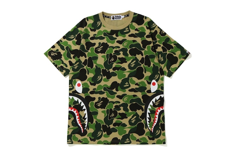 BAPE ABC Camo Side Shark Tee Green Men's - SS20 - US