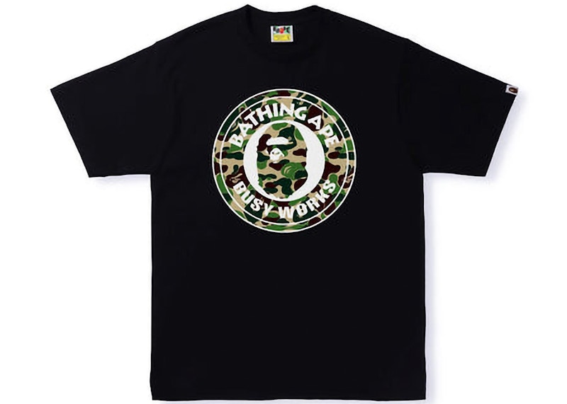 BAPE ABC Camo Single Color Busy Works Tee White Green Men's - SS22