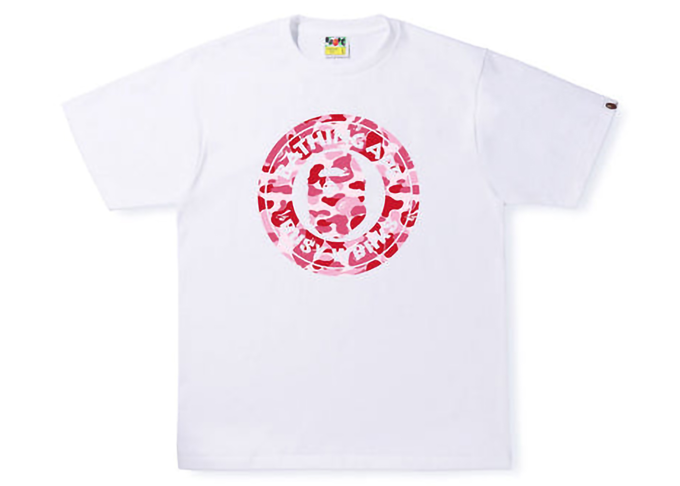 BAPE ABC Camo Single Color Busy Works Tee White Pink Men's 